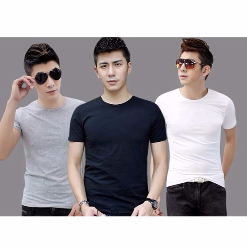 Combo 3 áo thun trơn nam chất cotton lạnh mịn thoáng mát ZORO-TM02