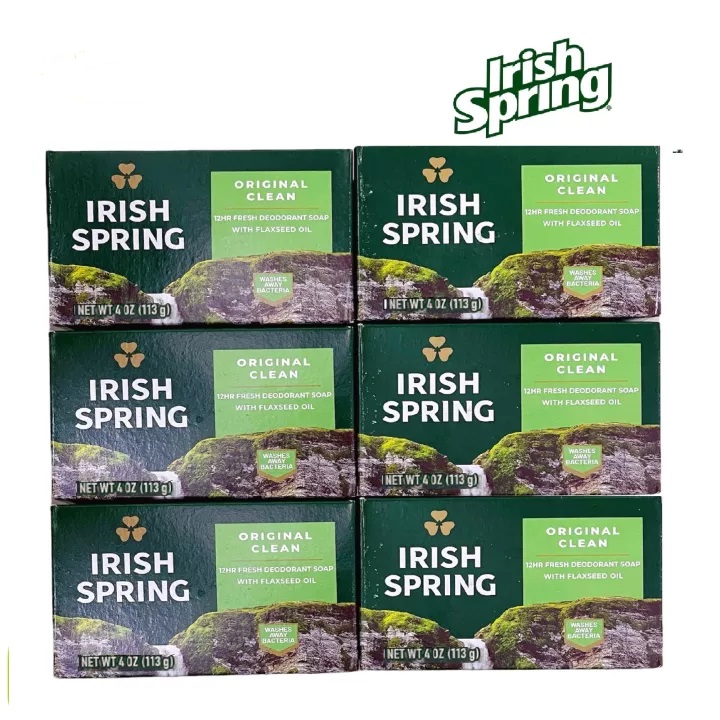 Combo 6 Bánh xà phòng diệt khuẩn MỸ IRISH SPRING ORIGINAL   113g