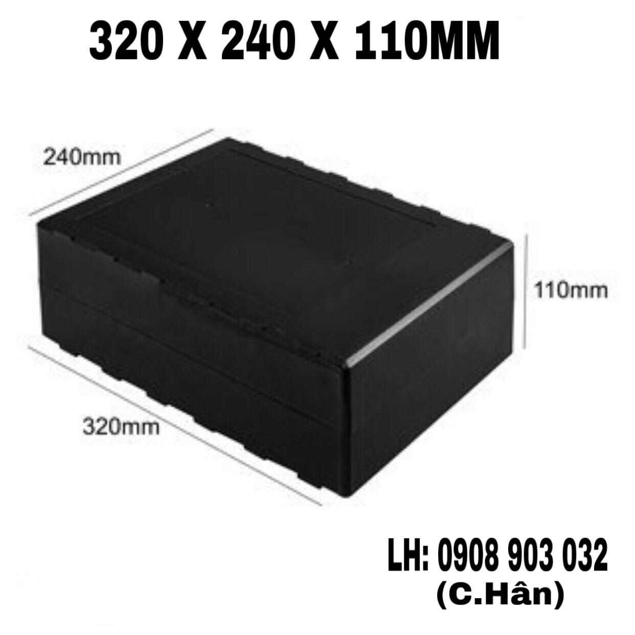 Hộp nhựa abs 320x240x100mm kèm ốc vít - hộp nhựa đựng mạch điện tử