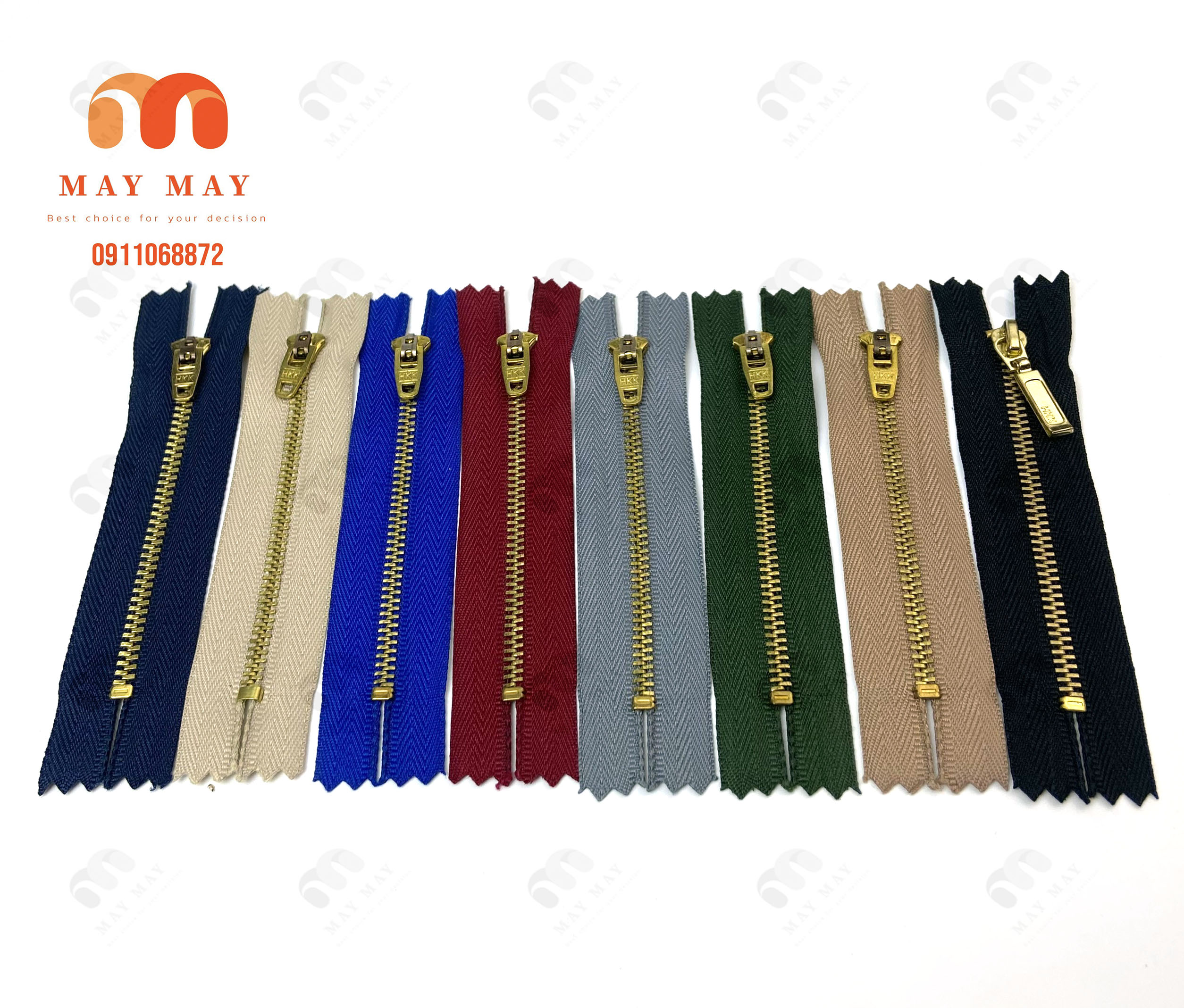Dây kéo quần jean hkk 10cm răng 3 - dây kéo đồng hkk
