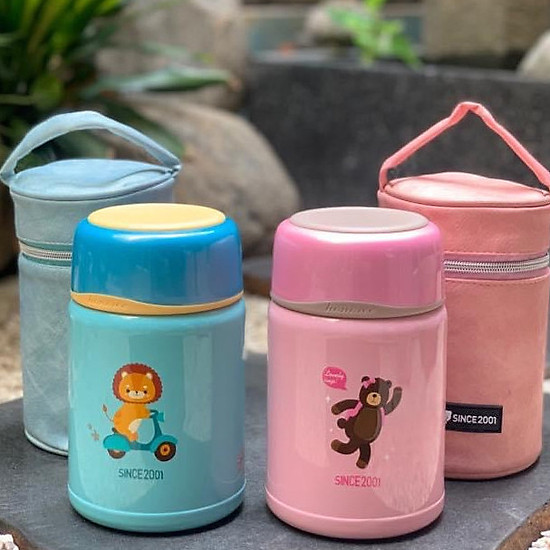 Bình ủ cháo giữ nhiệt tặng kèm túi giữ nhiệt và muỗng inox 750ml
