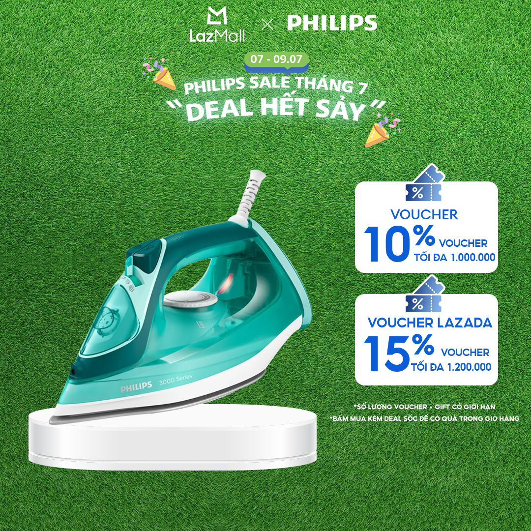 Bàn Ủi Hơi Nước Philips DST3030/70-Công Suất 2400W-Hơi Phun Mạnh Mẽ Ủi Phẳng Mọi Nếp Nhăn-Hàng Phân Phối Chính Hãng
