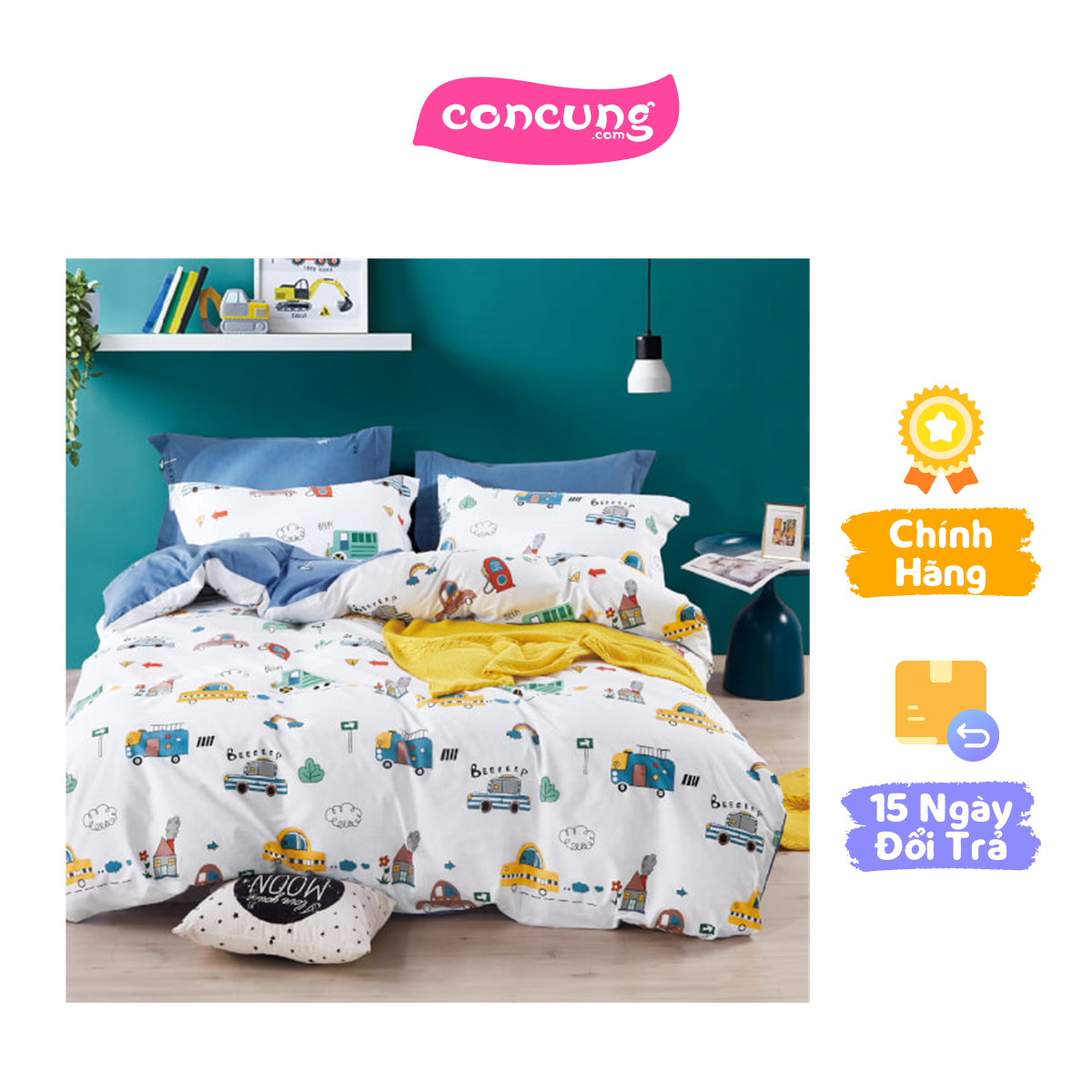 Bộ 3 món drap và áo gối NIN Collins B2201_NH052 (120x200+30cm)