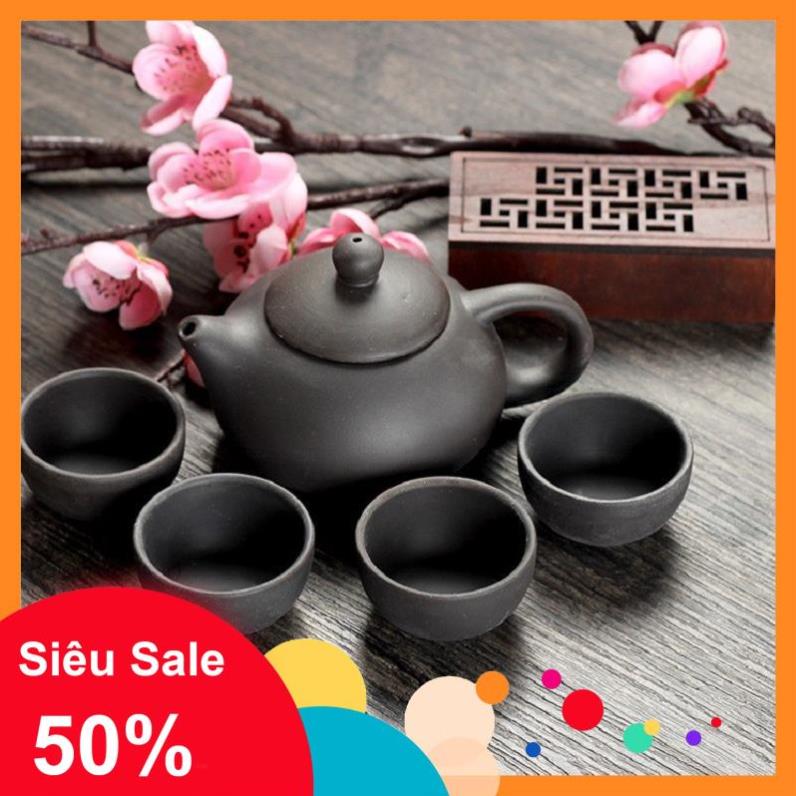 Bộ bình trà gốm sứ 💓FREESHIP💓 Bộ bình trà 4 tách mang phong cách Nhật thiết kế tinh xảo, sang trọng 9482