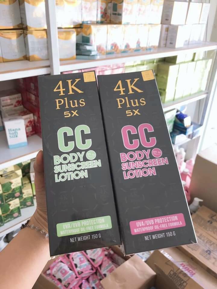 Dưỡng thể trắng da chống nắng 4k plus 5x cc body sunscreen lotion thái lan 150gr