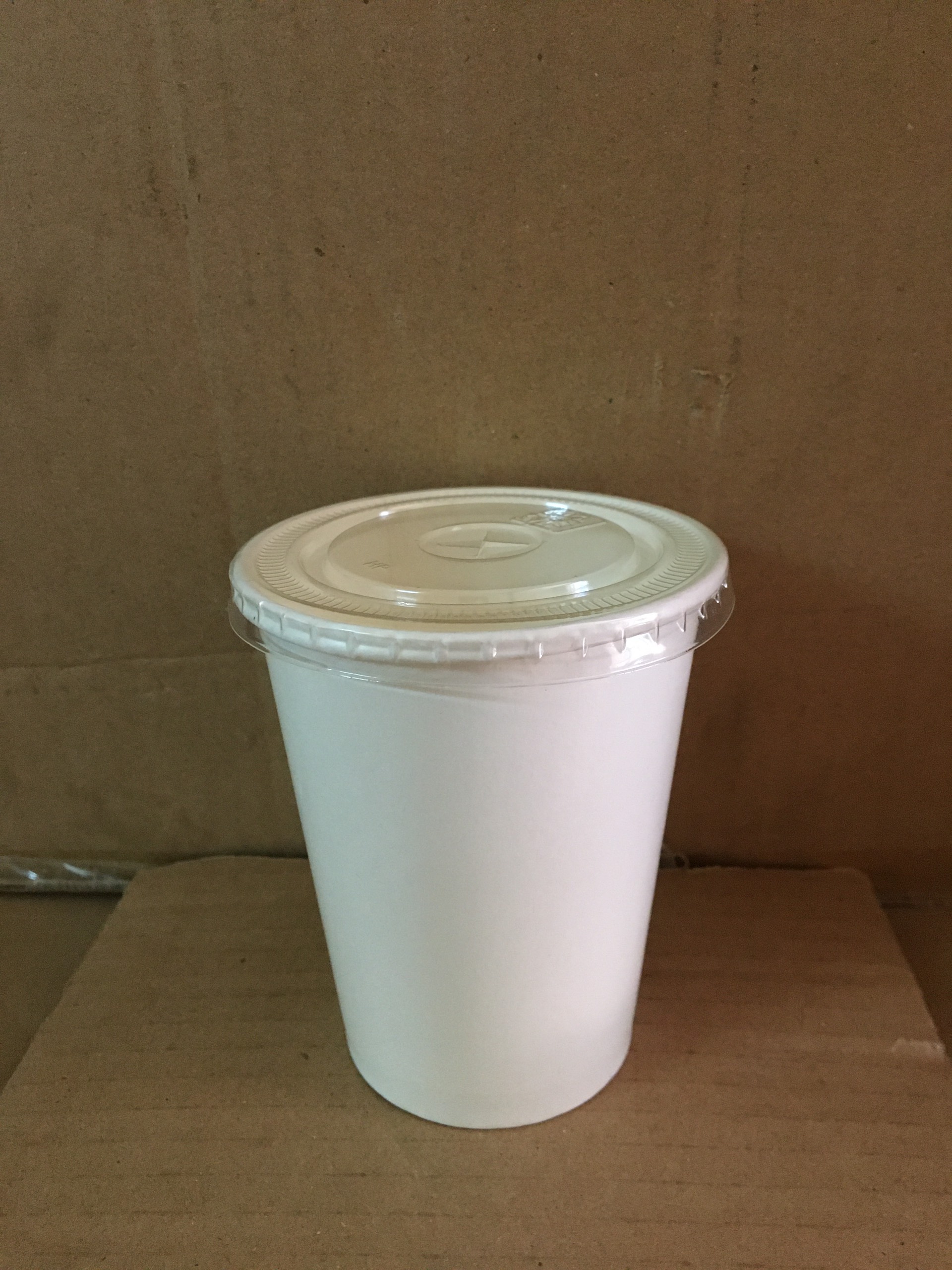 100 ly giấy 12oz + nắp bằng