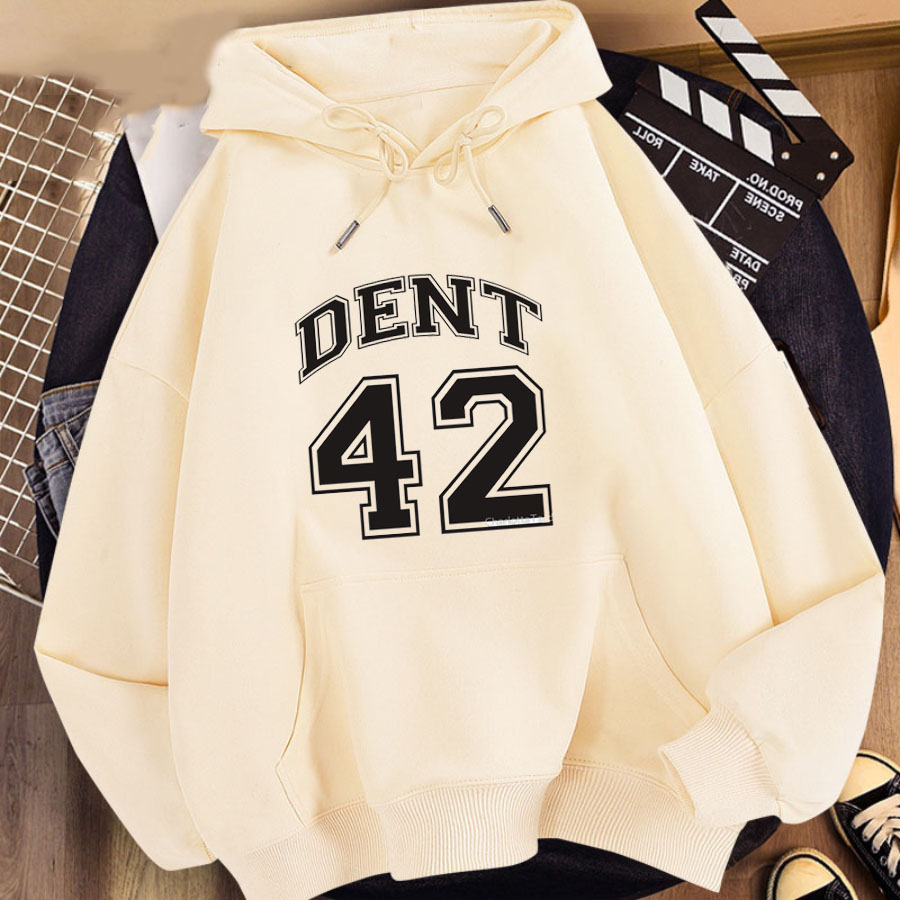 Áo Hoodies Unisex Form Rộng Nam Nữ Bo Dệt Tay Gấu Chất Nỉ Bông Cotton Dày Dặn In Số 42