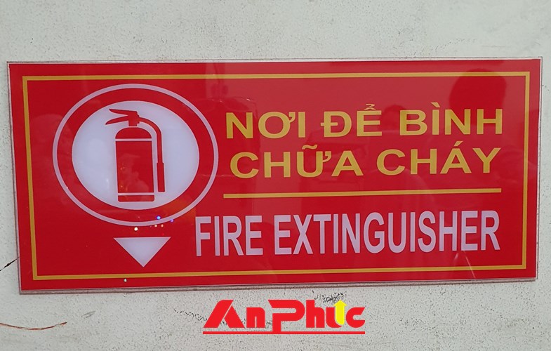 Bảng nơi để bình chữa cháy bằng mica
