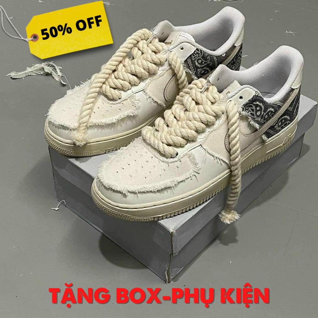 Giày air force 1 dây thừng, giày af1 dây thừng bản chuẩn s.c 2023 full box sẵn hàng