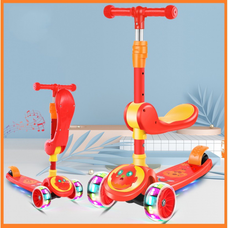 [Freeship] Đồ Chơi Vận Động Xe Chòi Chân, Xe Bươn Trượt Chân Cho Bé Bánh Có Đèn Có Nhạc 3 in1 Chịu Lực 90KG