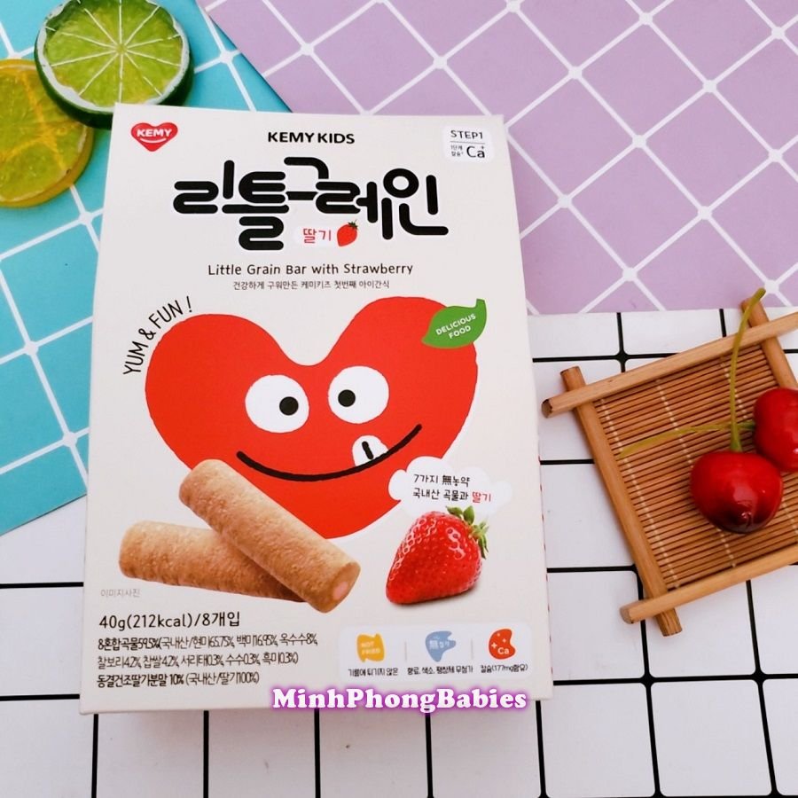Bánh ăn dặm ngũ cốc kemy kids vị dâu