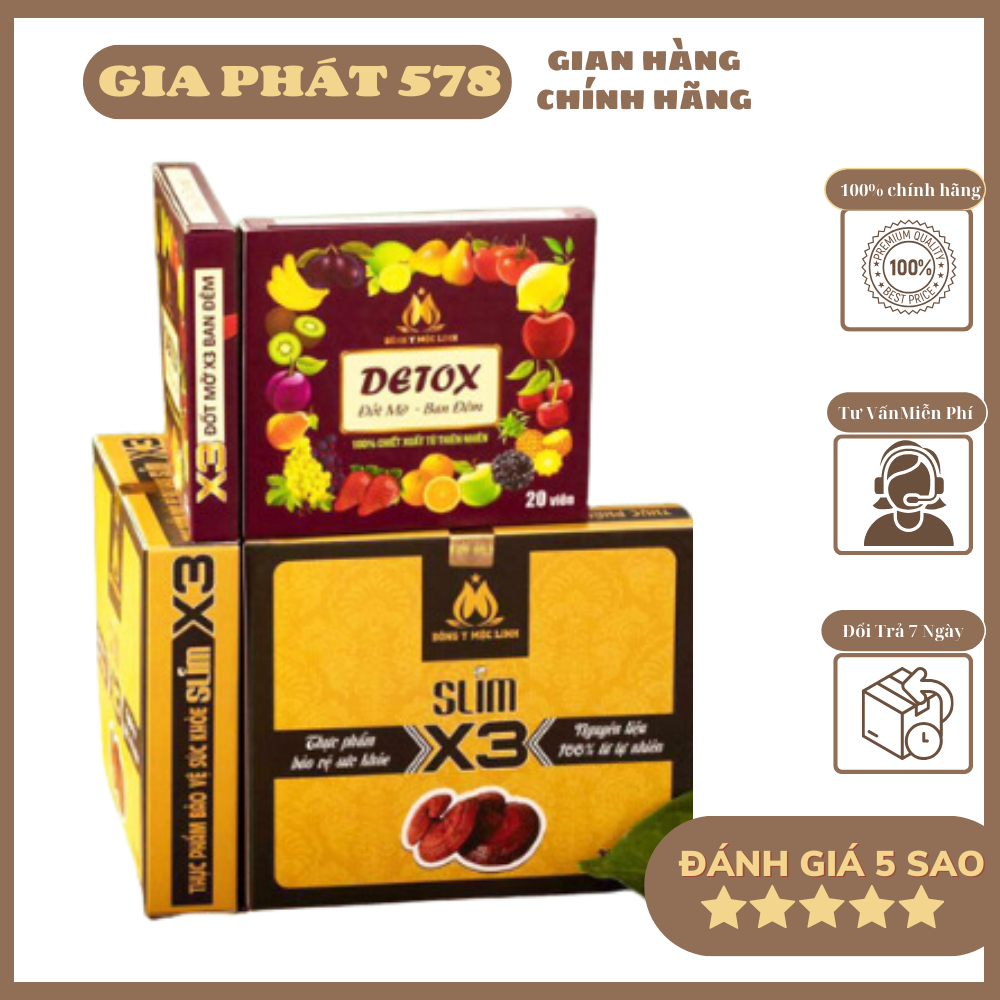 Giảm cân x3 mộc linh + tặng kèm 1 detox đốt mở