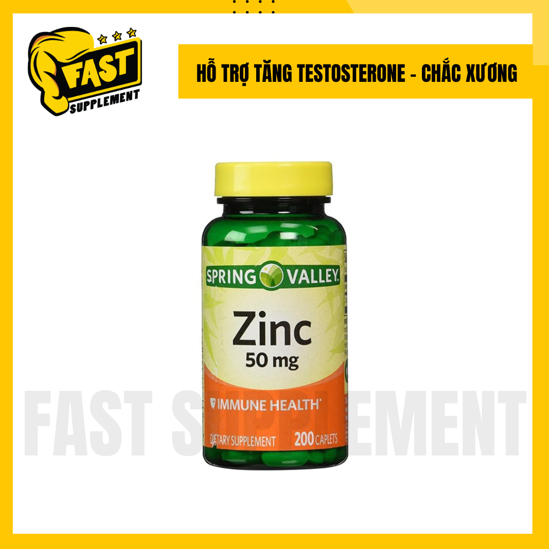 Kẽm zinc 50mg |spring valley| hỗ trợ tăng testosterone, hỗ trợ chắc xuong
