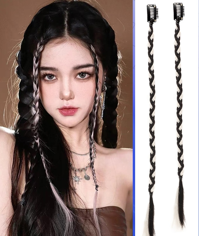 Tóc giả tết thắt bính mini j111 ❤️freeship❤️ tóc tết thắt bính, tóc giả thắt bím