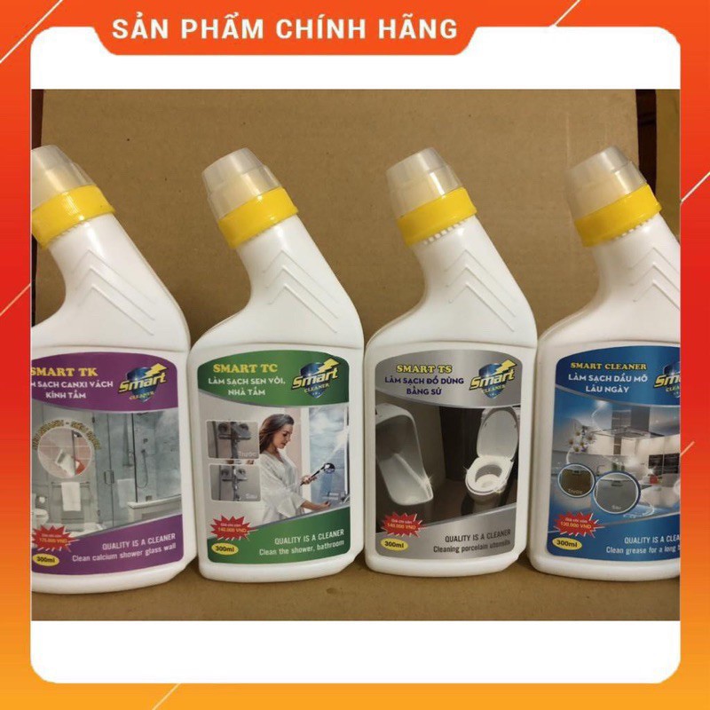 Nước tẩy rửa smart chính hãng, tẩy sứ, kính, dầu mỡ, inox