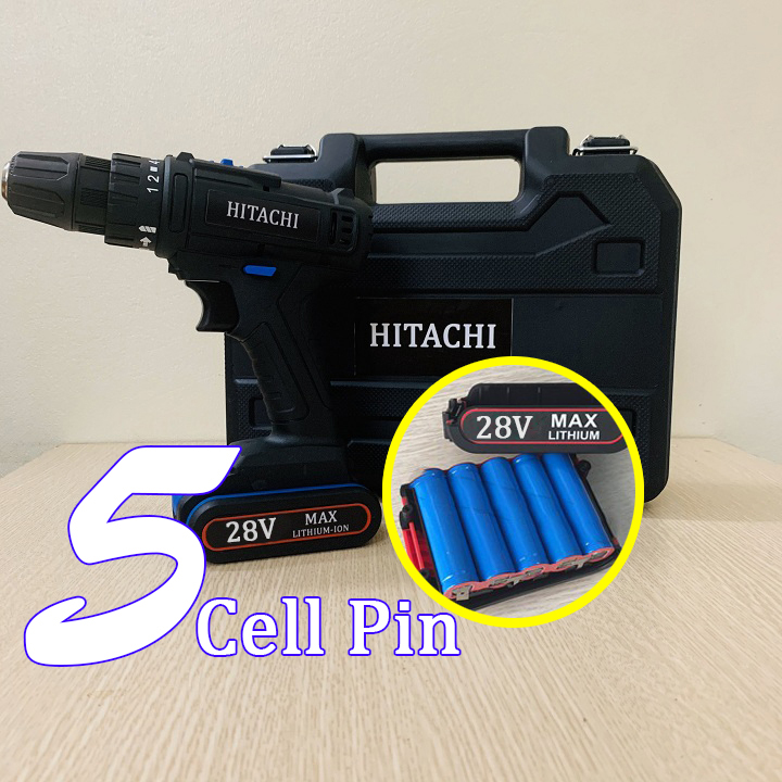 Khoan pin 28v Tặng 2 mũi khoan + bắt vít + hộp Khoan pin 28v