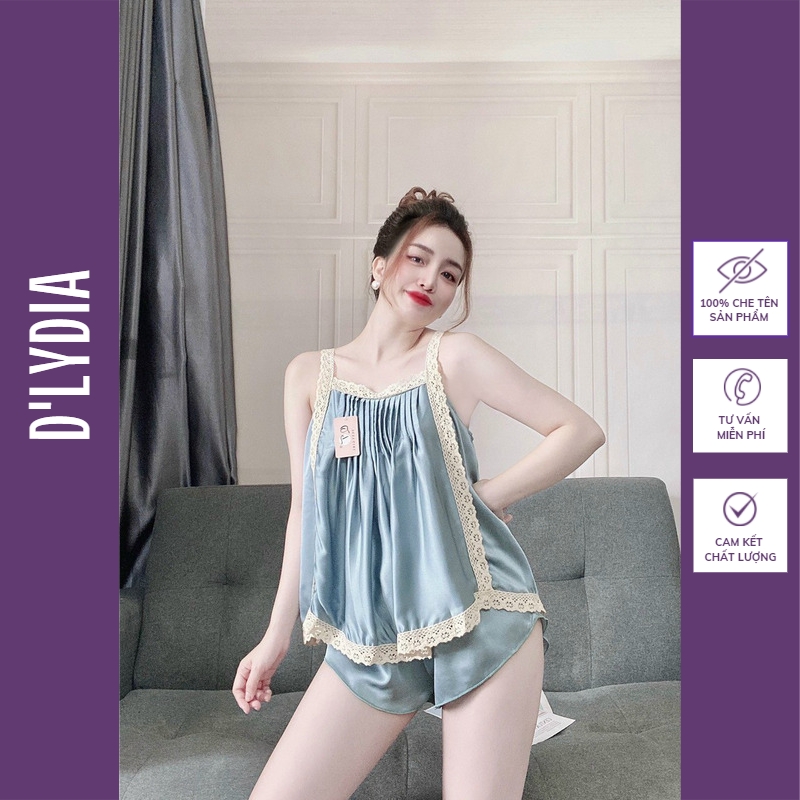 Đồ bộ nữ sexy lụa satin 2 dây cao cấp d'lydia dn02