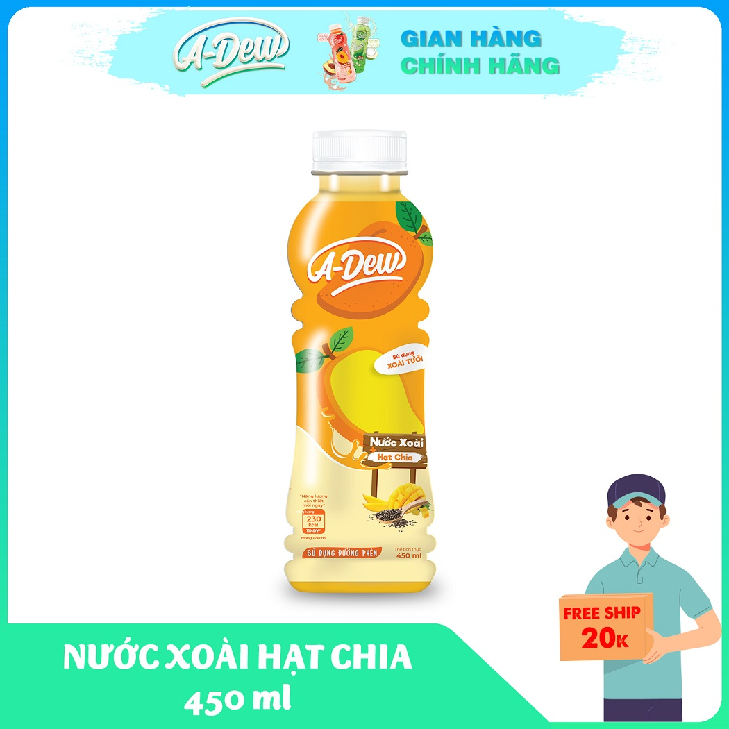Nước Trái Cây Xoài Hạt Chia A-Dew Chai 450ml