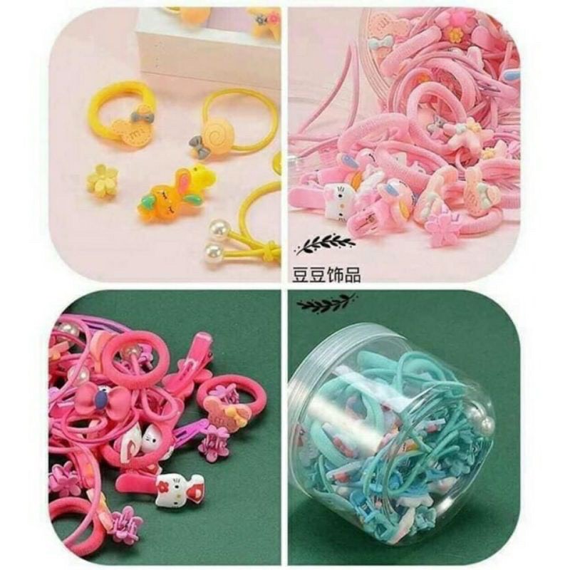 Hộp chun buộc tóc 50 chi tiết dễ thương cho bé