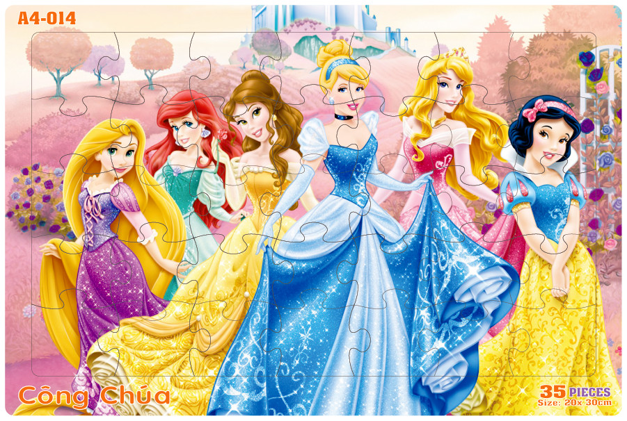 Bộ tranh xếp hình 35 mảnh  NHỮNG NÀNG CÔNG CHÚA XINH ĐẸP