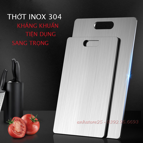 Thớt inox cao cấp 304 - thot inox 316 khang khuan,kháng khuẩn, khử mùi, chống nấm mốc- trọn đời không han rỉ- thớt innox SUS304 an toàn vệ sinh sức khỏe size lớn 36x25cm thớt gỗ nghiến,thớt kín