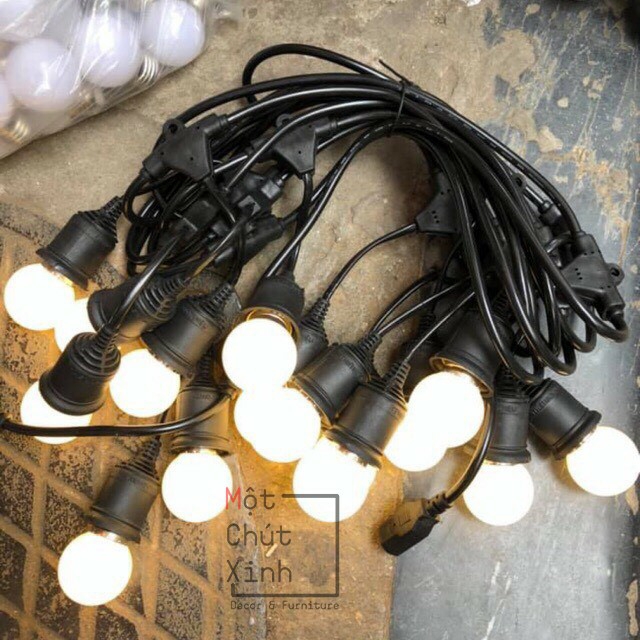 Bộ đui đèn liền dây chống nước 7.5m 15 đui 27LD815 kèm bóng