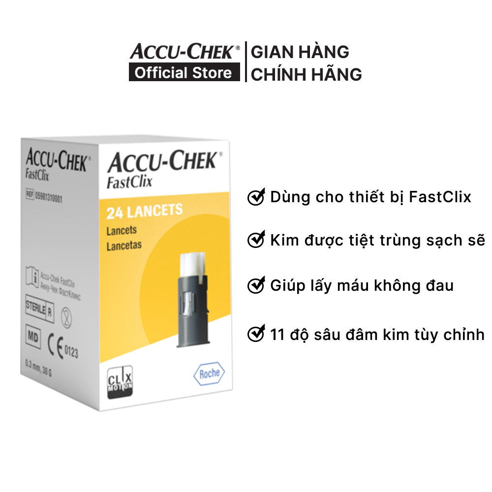 Kim Chích Máu ACCU-CHEK FastClix Dùng Cho Máy ACCU-CHEK Guide & Performa
