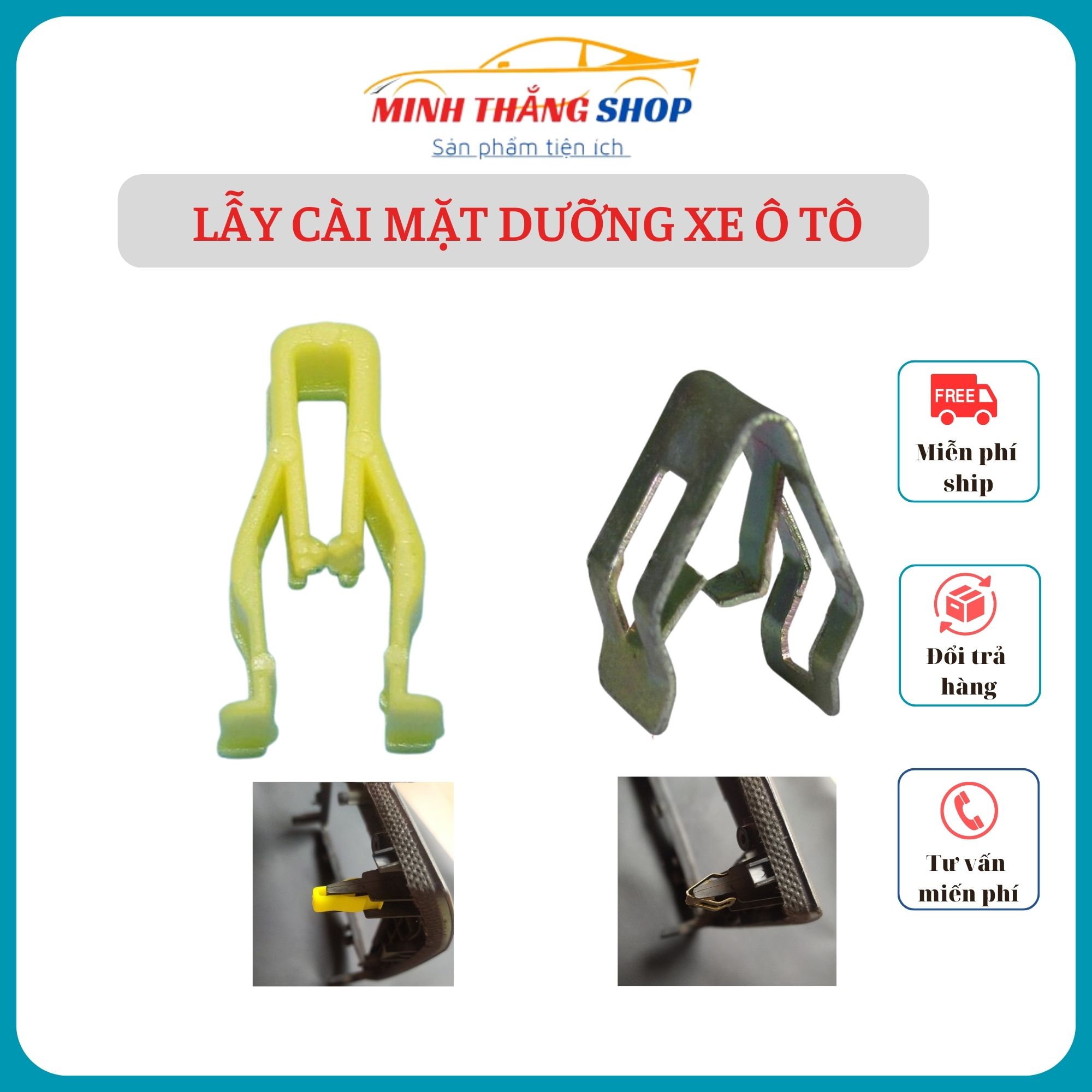 1 cái lẫy cài mặt dưỡng, taplo xe ô tô