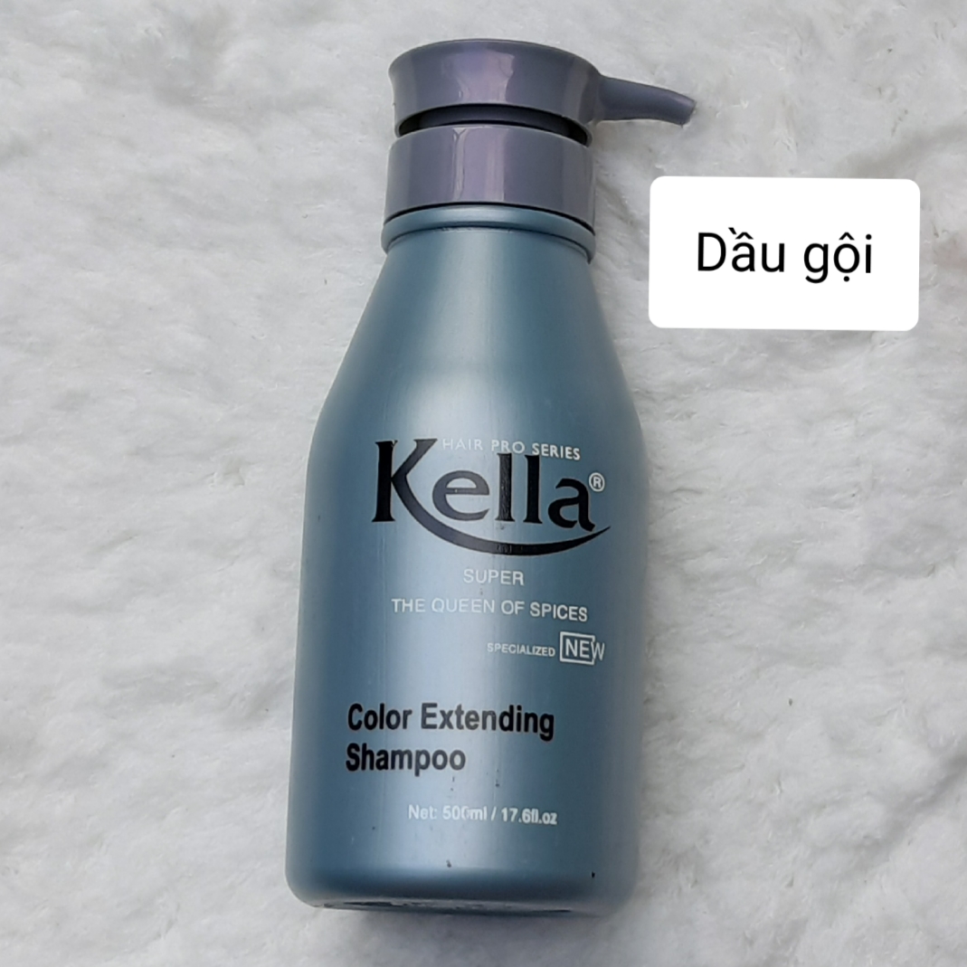 [500ml] Dầu Gội  Kella Dành Cho Tóc Màu giữ màu Nhuộm lâu phai dành cho tóc uốn- duỗi- nhuộm Colour Extending Shampoo Kella - XÁM