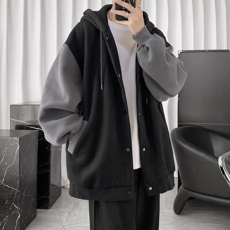 ÁO KHOÁC HOODIE PHỐI HAI MÀU ĐẸP SANG CHUẨN TRAI HÀN SIÊU ĐẸP ĐẲNG CẤP SOÁI CA