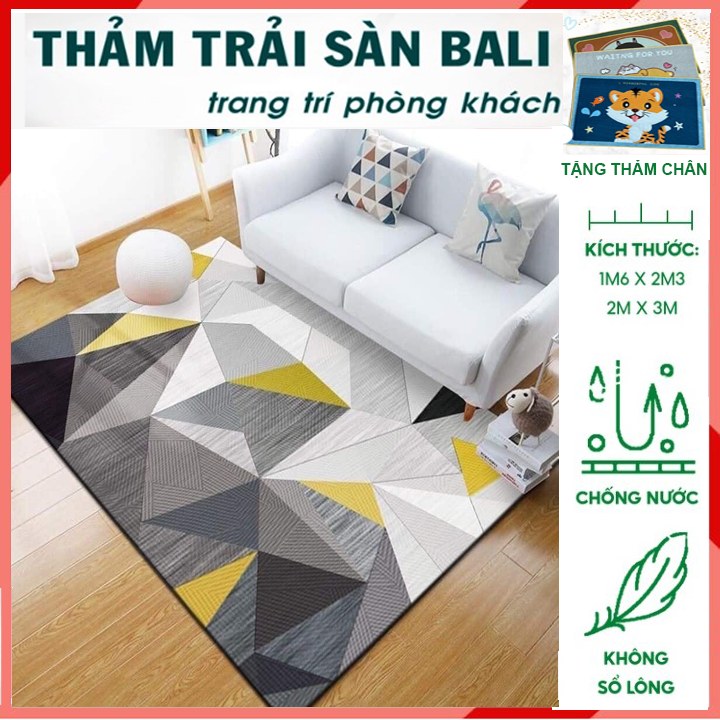 THẢM BALI TRẢI SÀN 2mx3m, 1M6X2M3 loại dày trải phòng khách đẹp hơn thảm lông, thảm nỉ trải sàn, tham trai sàn phòng ngủ