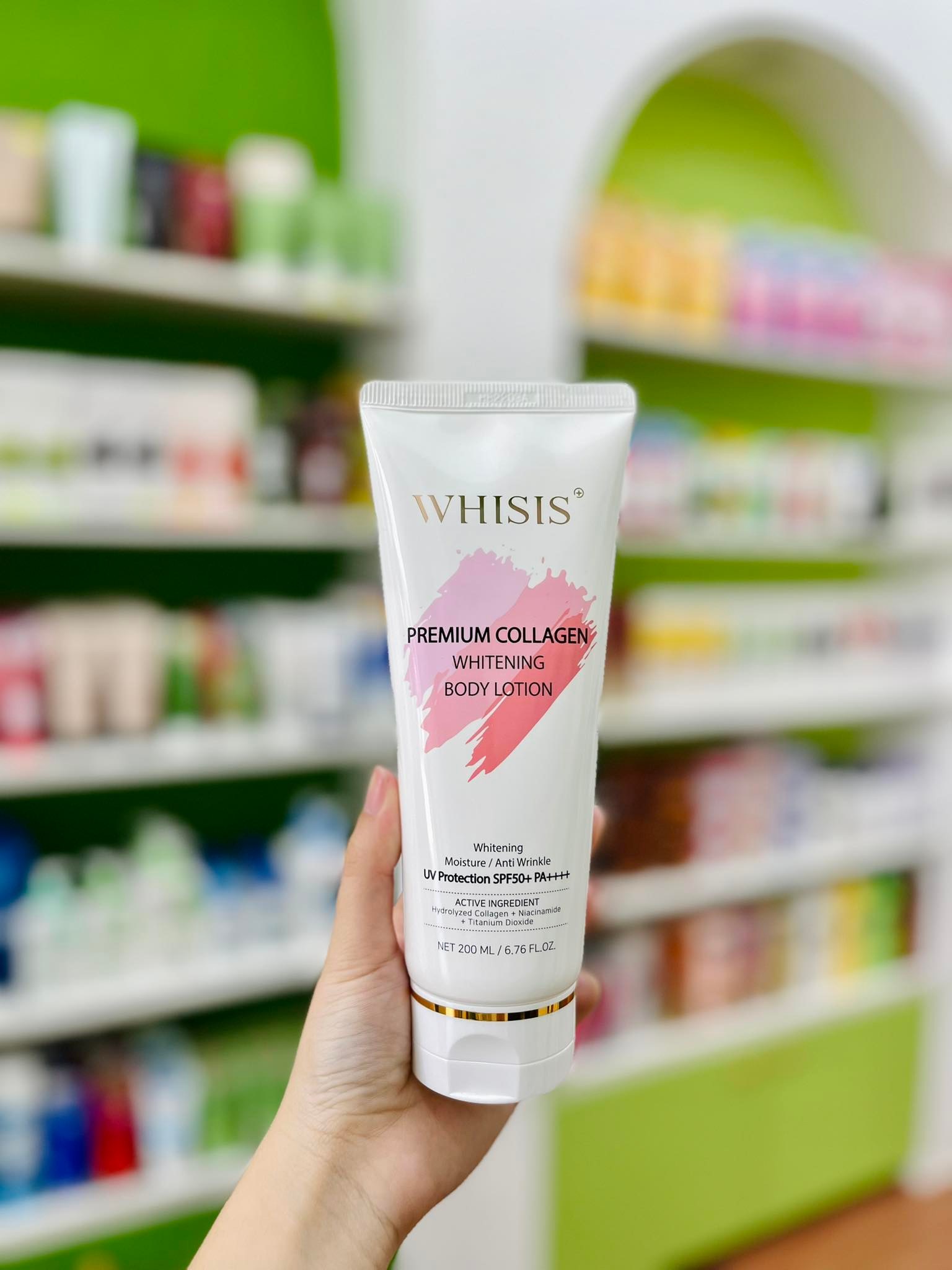Kem Dưỡng Thể Trắng Da WHISIS Chống Nắng - Premium Collagen Whitening Body Lotion 200ml