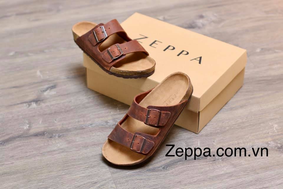 Dép hai quai đế trấu Zeppa - Sandal Nam & Nữ, Unisex - Quai da thật - MS01