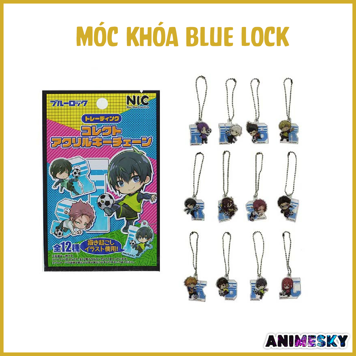 Pack nhân phẩm móc khóa BLUE LOCK chính hãng