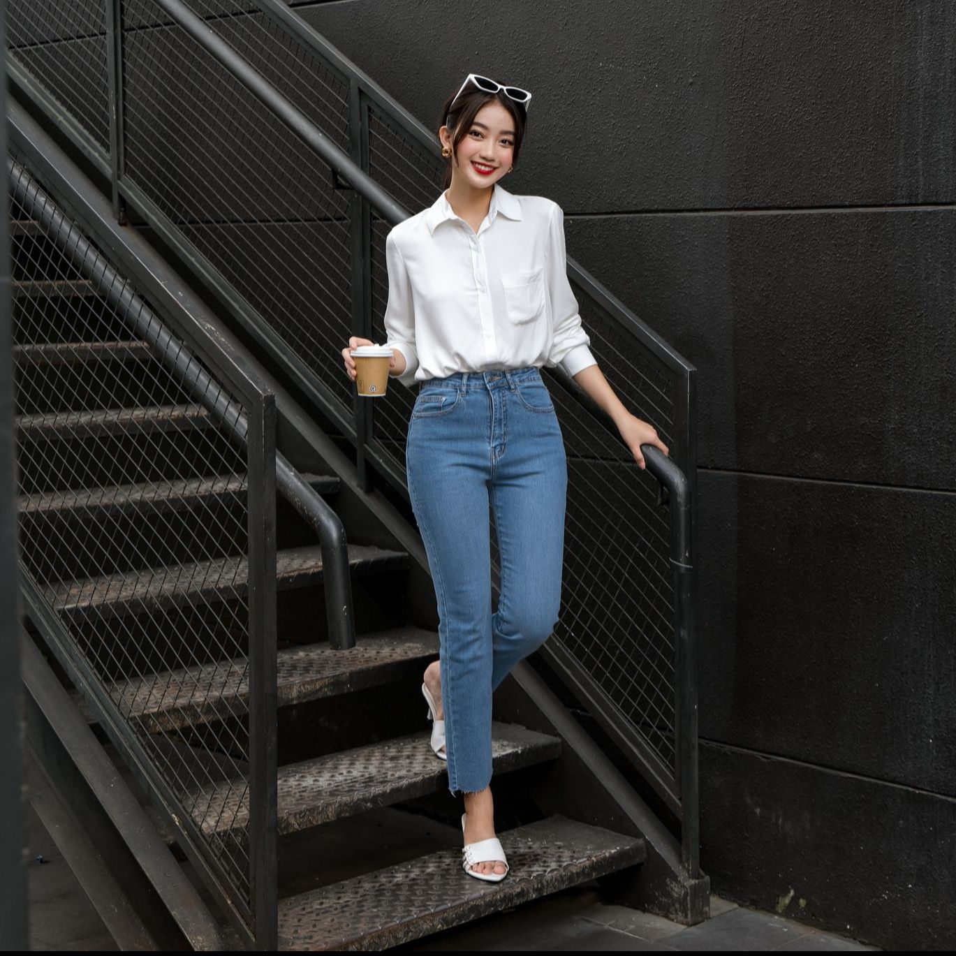 Olv - quần grazia straight leg jeans