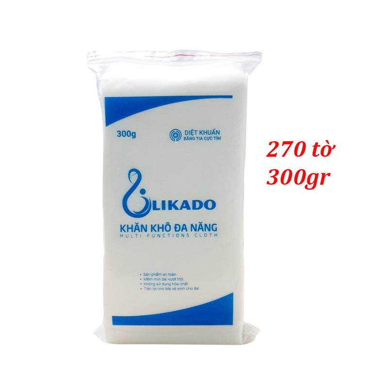 Khăn vải khô đa năng Likado gói 300g( 270 tờ)