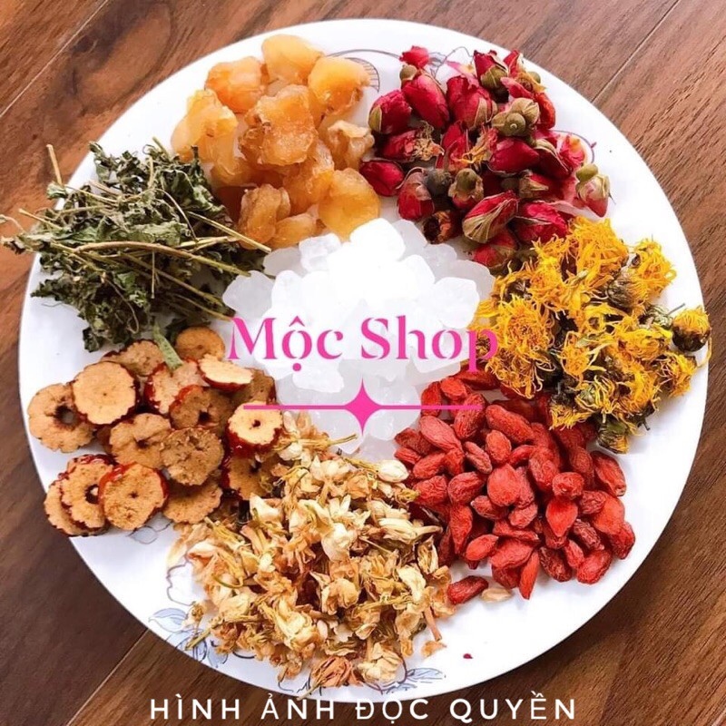 【nóng】 trà dưỡng nhan 7 vị (gồm: hoa cúc; nụ hoa hồng; long nhãn; kỷ tử; táo đỏ cỏ ngọt hoa nhài)