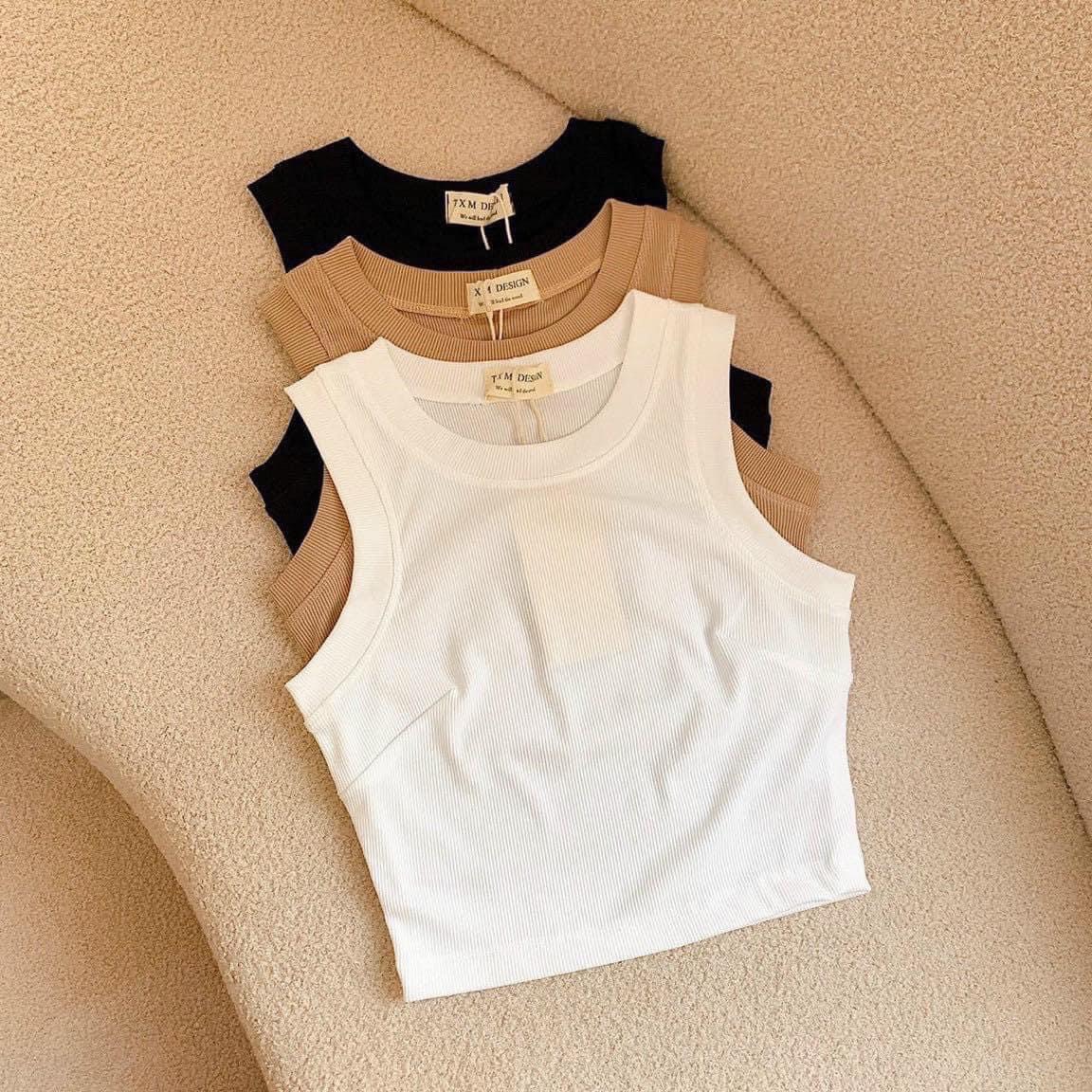 Áo croptop kiểu dáng áo ba lỗ chất thun borip dày dặn thoáng mát thích hợp mặc hè