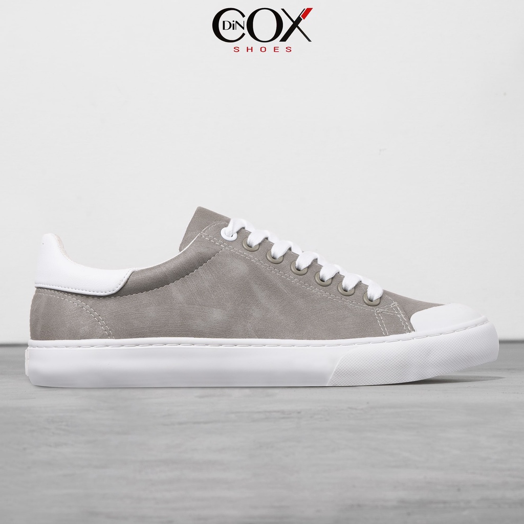 Giày Sneaker Da Nam DINCOX C13 Cách Điệu Sáng Tạo Grey White