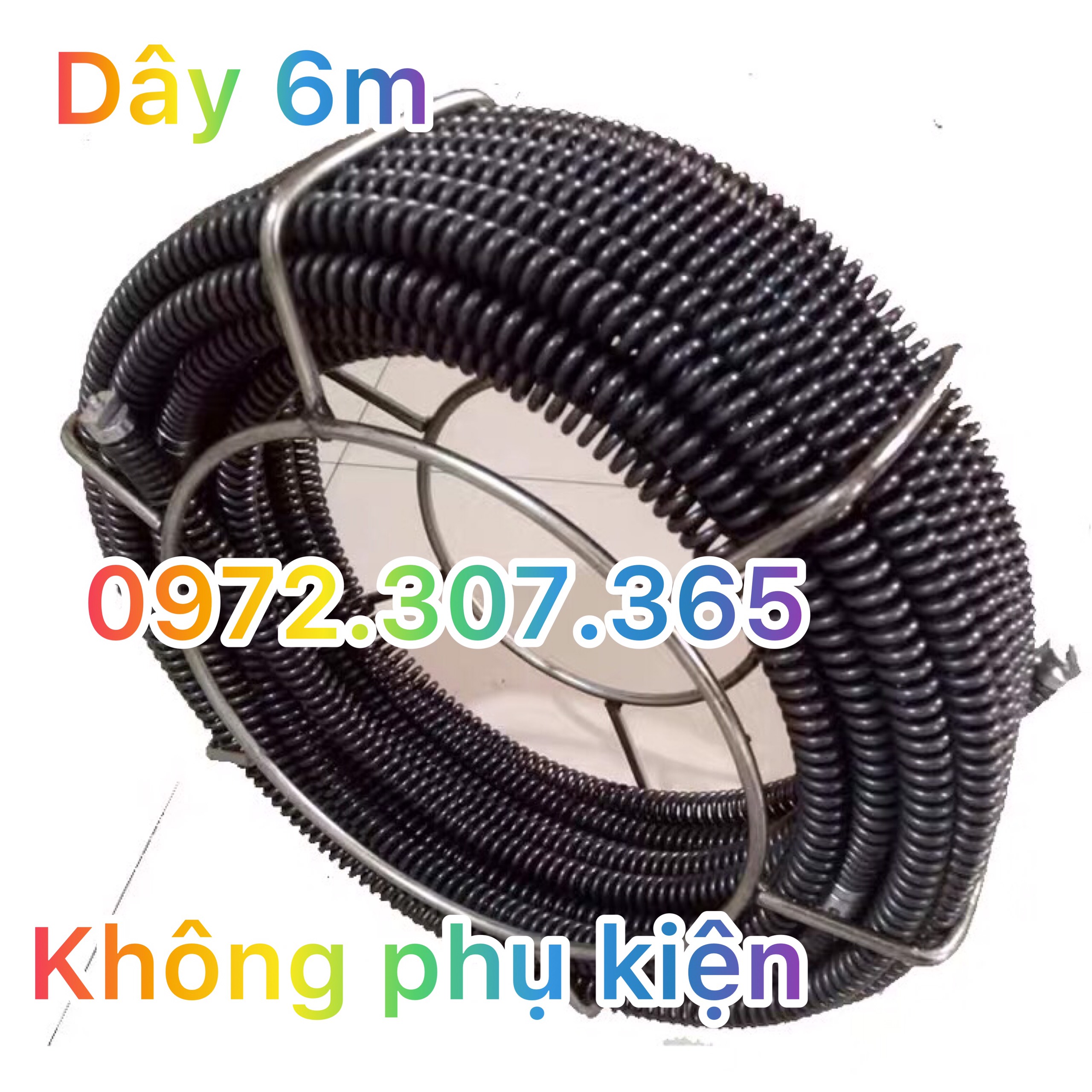 Dây thông tắc cống, đường ống đường kính 16mm dài 6m  Được thiết kế với lò xo thép cơ động, độc đáo, và dễ sử dụng