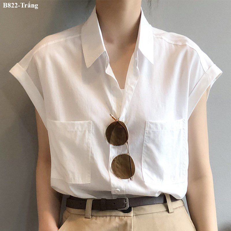 B822- áo sm kate phối túi
