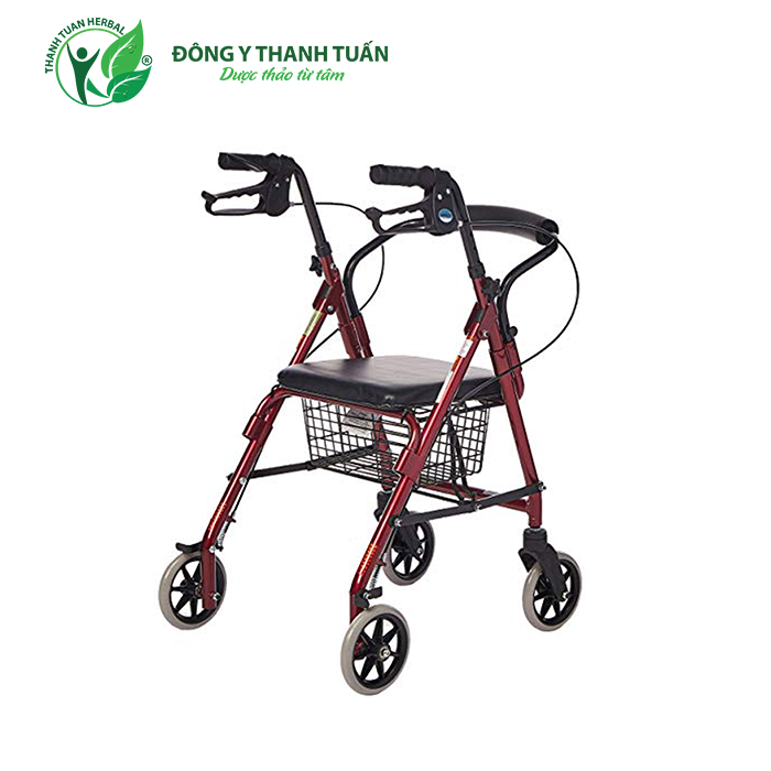 Xe Đẩy Tập Đi Lucass W-14 Dành Cho Người Già, Người Tai Biến Đi Lại Kém (Loại Có Ghế Ngồi, Phanh, Giỏ Đựng)
