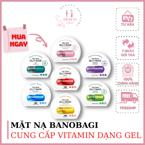 [FREESHIP] Mặt Nạ Giấy Banobagi Vita Jelly Mask Cica hộp 10 miếng Hàng Chính Hãng HERCO BEAUTY.