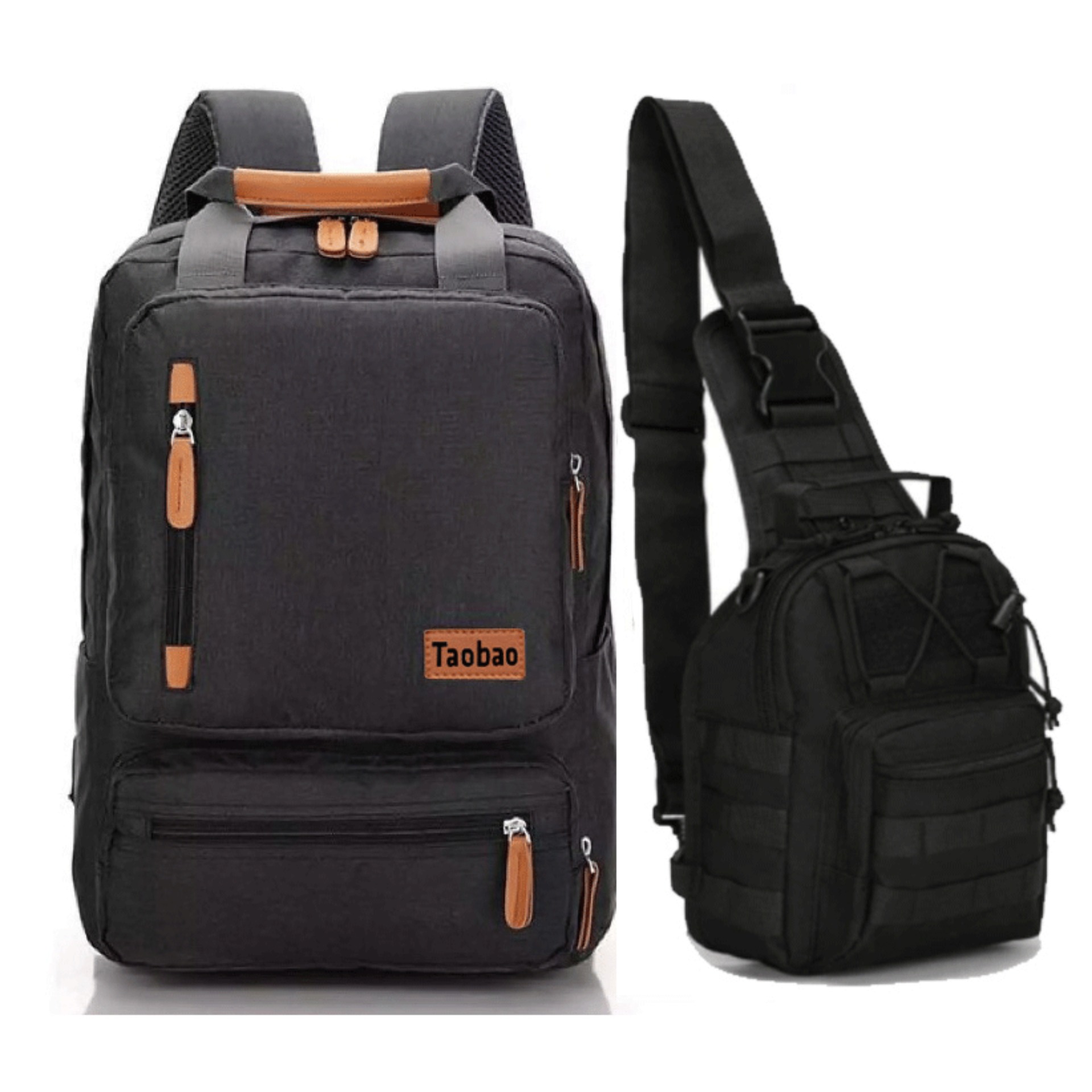 Combo Balo TAO BAO và Túi đeo Lính (Đen)
