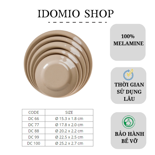 Dĩa Nhựa Melamine Màu Nâu