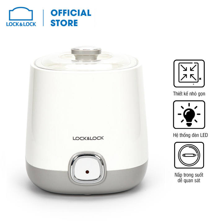 Máy Làm Sữa Chua Tự Động - Máy Ủ Sữa Chua, Máy Làm Sữa Chua Lock&Lock EJY110SLV (1000ml) - Công Suất Hoạt Động 20W QUÀ KM TỪ NAN GIÁ SIÊU HOT