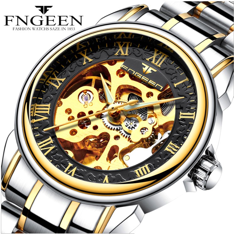 Đồng Hồ Cơ Nam Tự Động AUTOMATIC Chính Hãng FNGEEN TD1 Dây Kim Loại Cao Cấp Kiểu Dáng Thời Trang Đẹp Giá Rẻ AM10