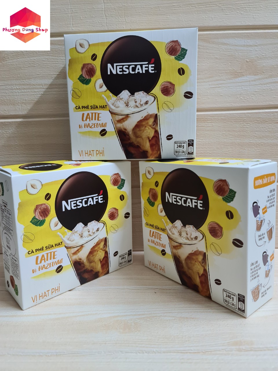 Mua 2 Hộp Tặng 1 Hộp Cùng Loại - Combo 2 hộp Cà phê hòa tan Nestle Latte sữa hạt vị hạt phỉ ( Hộp 10 gói x 24g)