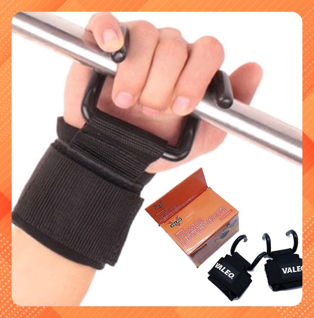Găng tay móc sắt hỗ trợ tập xà đơn Valeo giúp bạn đu hít xà lâu hơn giảm đau lưng, bao tay có móc sắt tâp gym đa năng