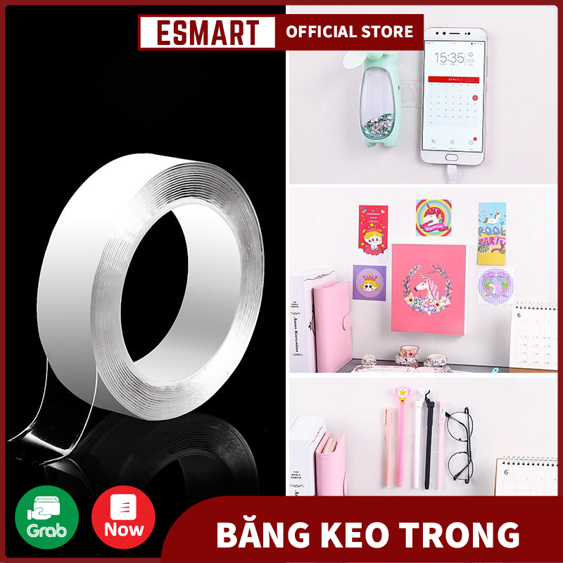 5 mét băng dán 2 mặt đa năng siêu dính trong suốt dán mọi bề mặt